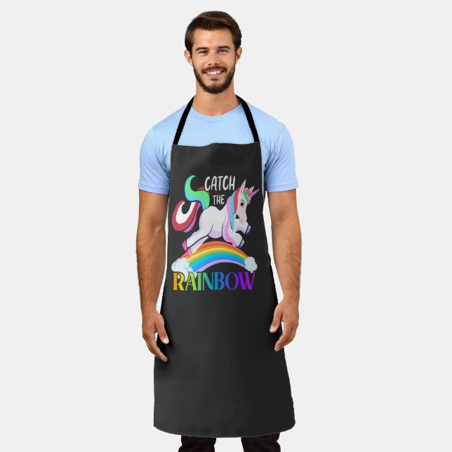 Catch the Rainbow Unicorn Design Apron (Worn)