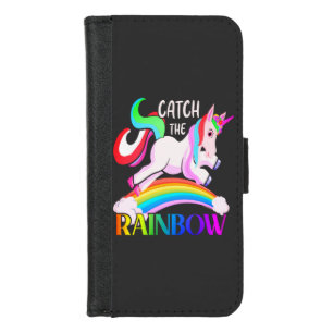 Catch the Rainbow Unicorn Design iPhone 8/7 Wallet Case