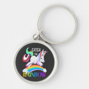 Catch the Rainbow Unicorn Design Keychain