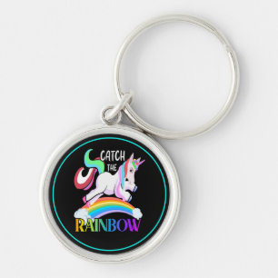 Catch the Rainbow Unicorn Design Keychain