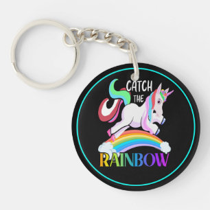 Catch the Rainbow Unicorn Design Keychain