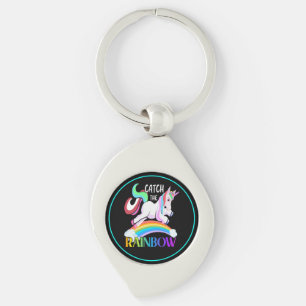 Catch the Rainbow Unicorn Design Keychain