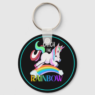 Catch the Rainbow Unicorn Design Keychain