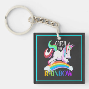 Catch the Rainbow Unicorn Design Keychain