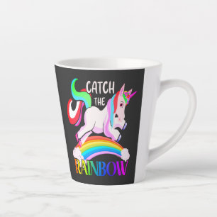 Catch the Rainbow Unicorn Design Latte Mug
