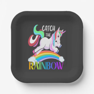Catch the Rainbow Unicorn Design Paper Plates