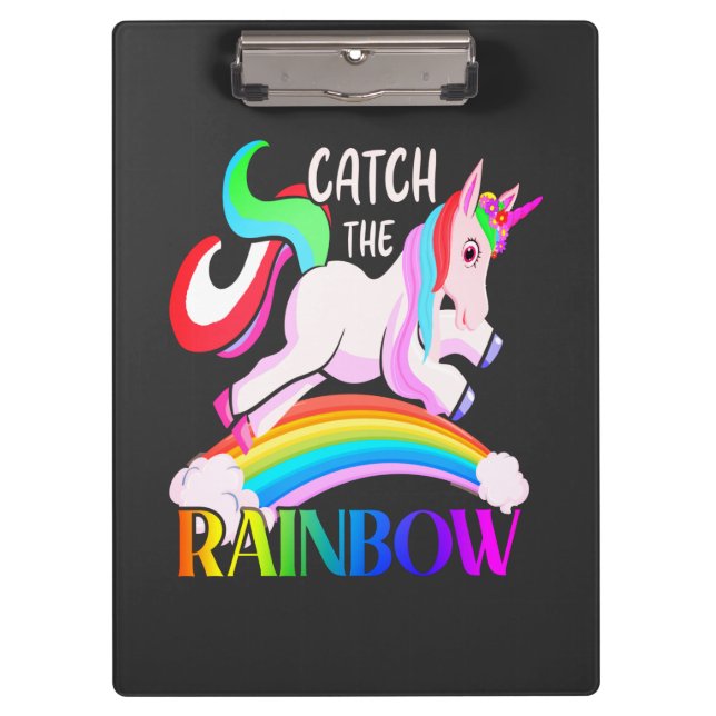 Catch the Rainbow - Unicorn Designs-15989 Clipboard (Front)