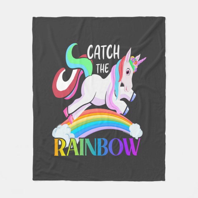 Catch the Rainbow - Unicorn Designs-15989 Fleece Blanket (Front)