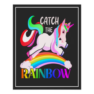 Catch the Rainbow - Unicorn Designs-15989 Poster