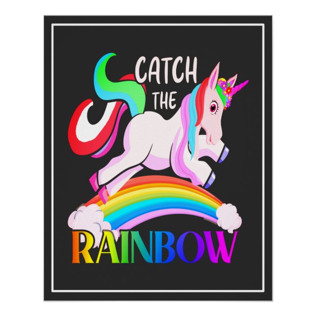 Catch the Rainbow - Unicorn Designs-15989 Poster (Front)