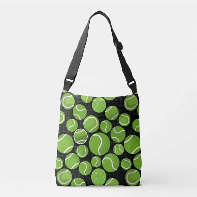 Catch the Tennis Balls Pattern Black BG Crossbody Bag (Front)