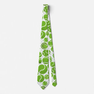 Catch the Tennis Balls Pattern Neck Tie