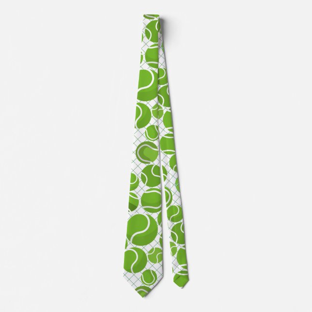 Catch the Tennis Balls Pattern Neck Tie (Front)