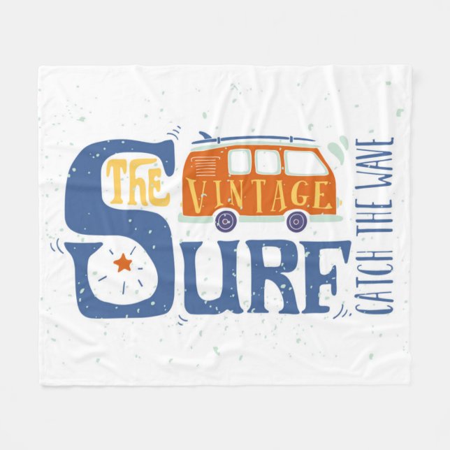 Catch The Wave Poster Fleece Blanket (Front (Horizontal))
