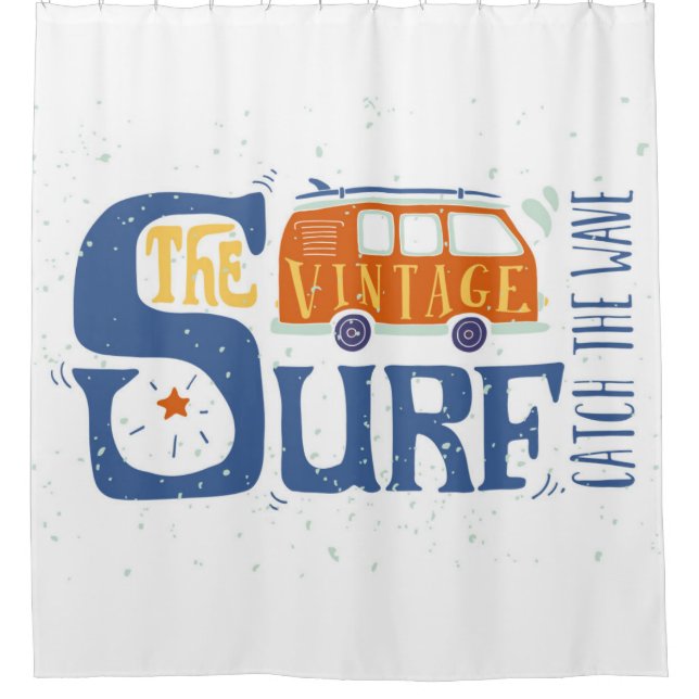 Catch The Wave Poster Shower Curtain (Front)