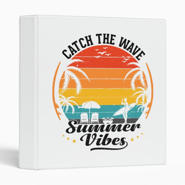 Catch the Wave Summer Vibes 3 Ring Binder (Front/Spine)