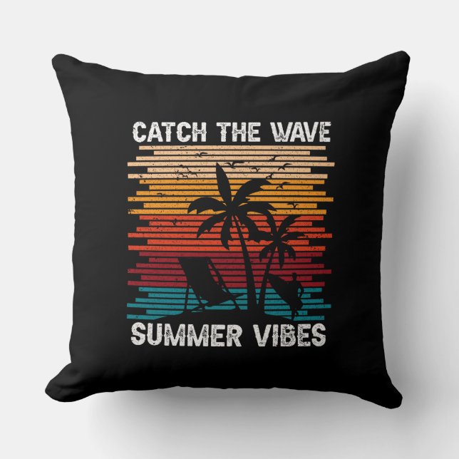 Catch The Wave Summer Vibes-43435  Throw Pillow (Front)