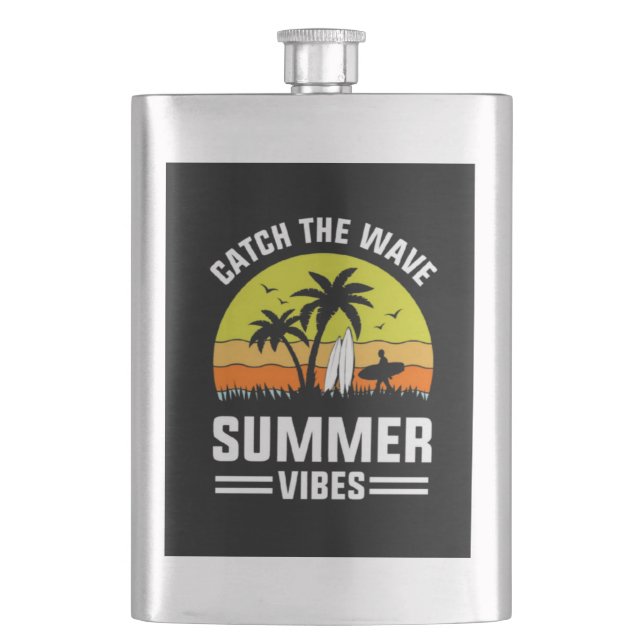 Catch The Wave Summer Vibes-64193 Flask (Front)