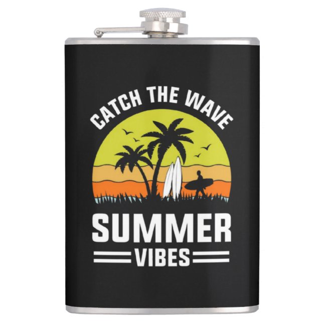 Catch The Wave Summer Vibes-64193 Flask (Front)