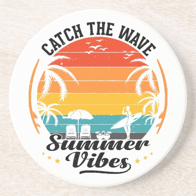 Catch the Wave Summer Vibes Coaster (Front)