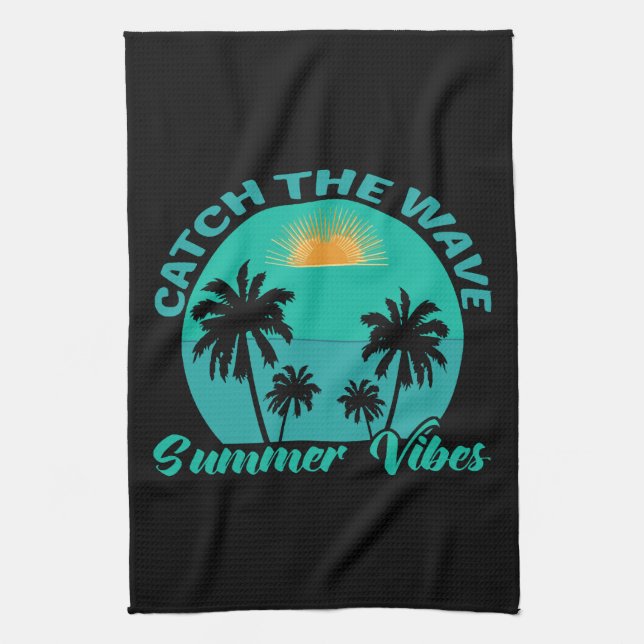 Catch the Wave Summer Vibes Kitchen Towel (Vertical)