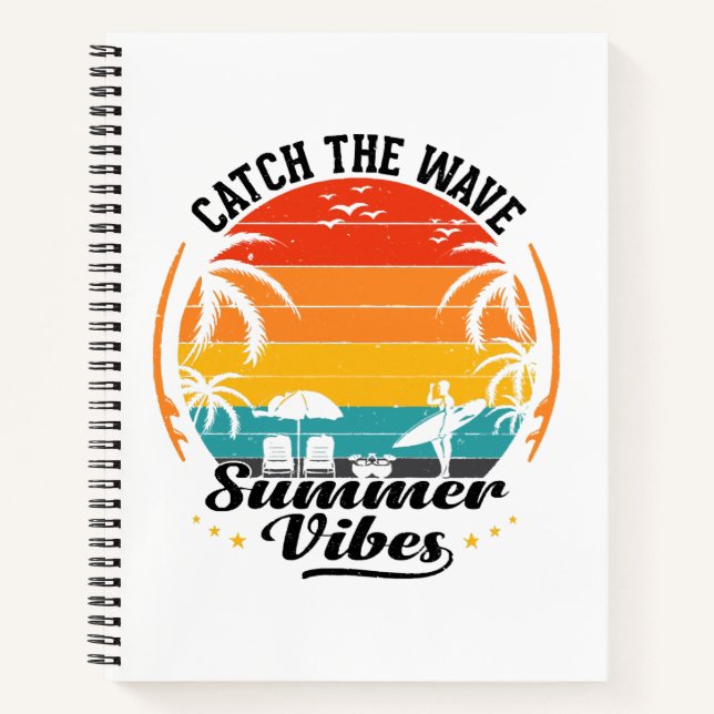 Catch the Wave Summer Vibes Notebook (Front)