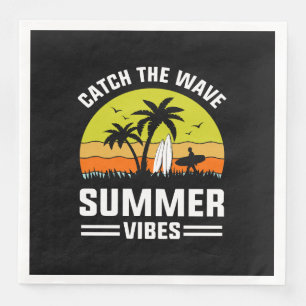 Catch the Wave Summer Vibes Paper Dinner Napkins