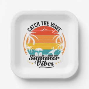 Catch the Wave Summer Vibes Paper Plates