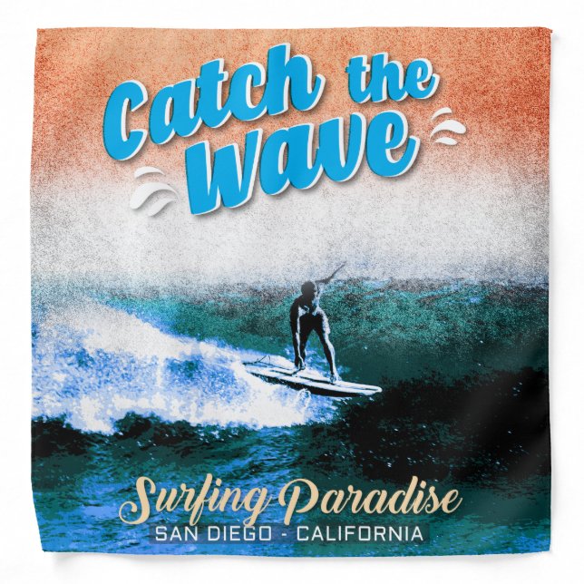 Catch the Wave - Surfing Paradise Bandana (Front)