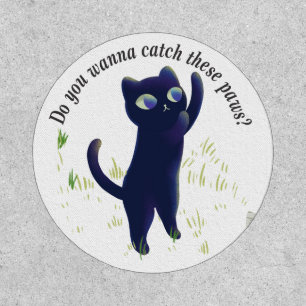 Catch These Paws – Playful Midnight Kitty Patch