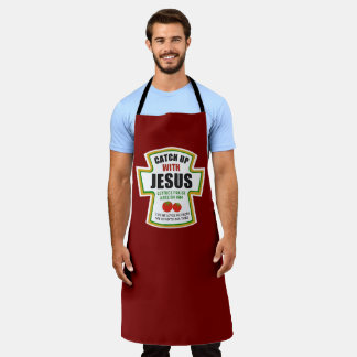 Catch Up With Jesus Funny Christian Ketchup Tomato Apron