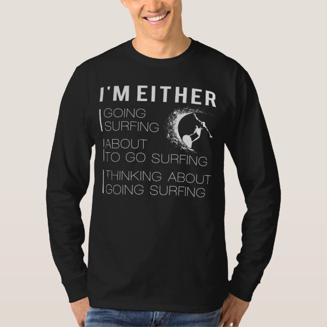 Catch Waves, Catch Laughter: Funny Surfing T-Shirt (Front)