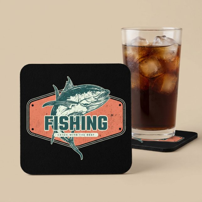 Catch With The Best | Fishing Beverage Coaster (Creator Uploaded)