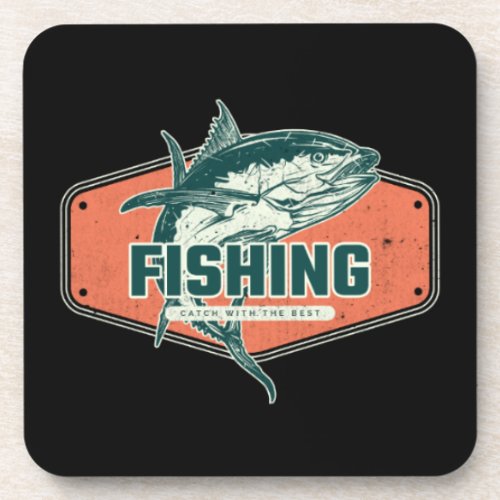 Catch With The Best  Fishing Beverage Coaster