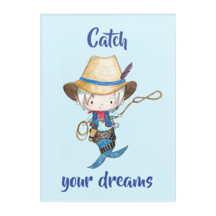 Catch Your Dreams // Cowboy Mermaid Acrylic Print