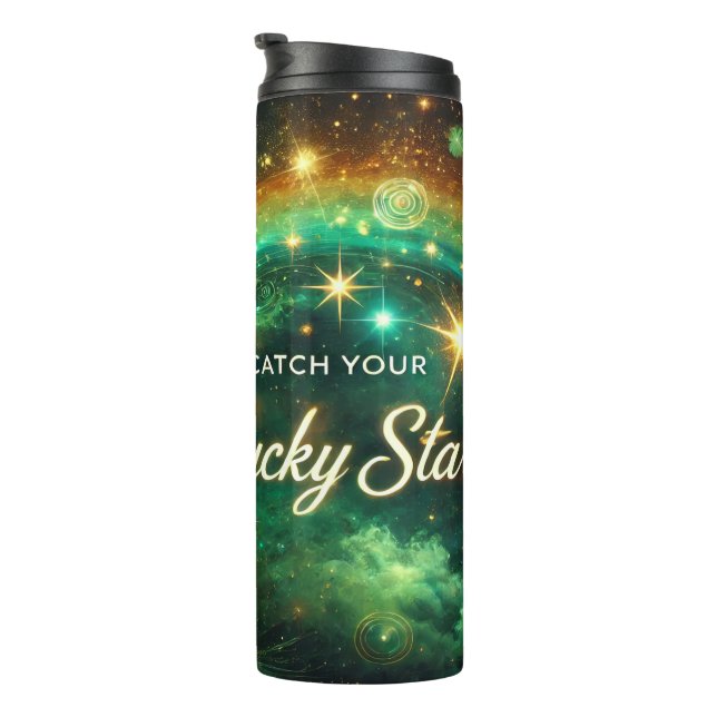 Catch Your Lucky Star Celestial Green Celestial Thermal Tumbler (Rotated Right)