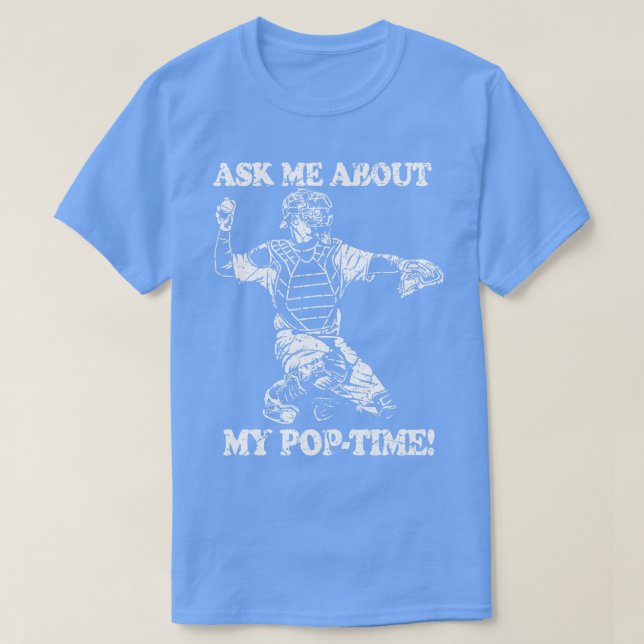 Catcher Catching Baseball Softball Time Defense Ca T-Shirt (Design Front)