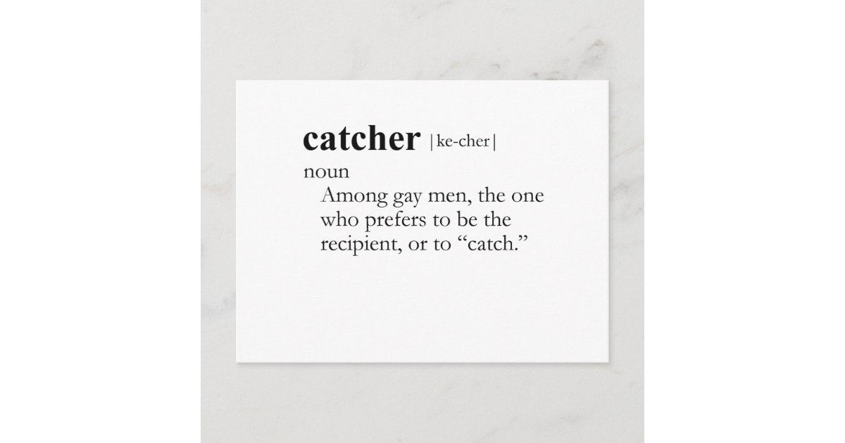 CATCHER (definition) Postcard Zazzle
