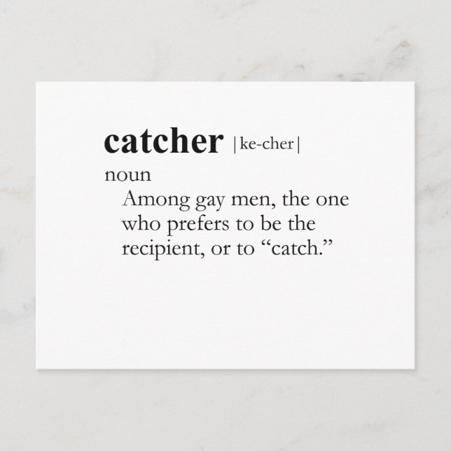 CATCHER (definition) Postcard (Front)