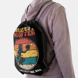 Catcher Softball Dad Father's Day Drawstring Bag
