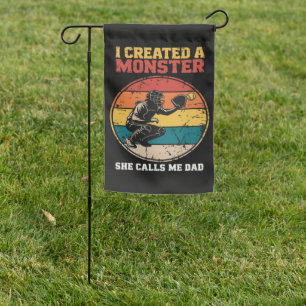 Catcher Softball Dad Father's Day Garden Flag