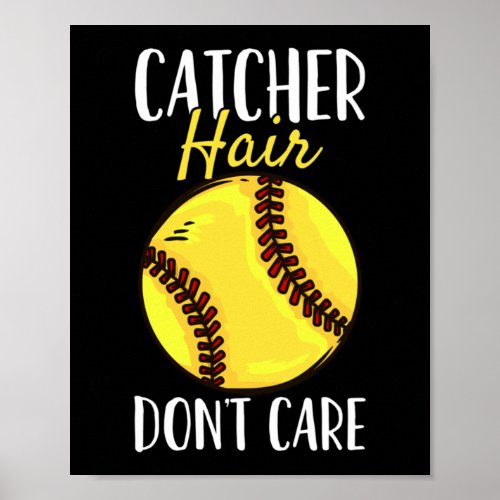 Catcher Softball Player Poster