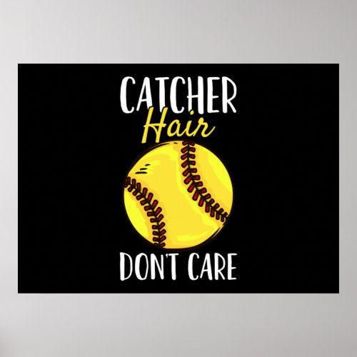 Catcher Softball Player Poster