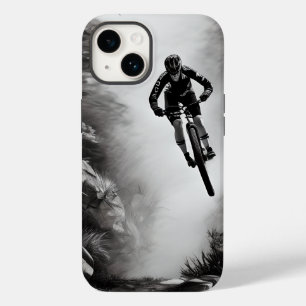 Catching Air - Mountain Bike Digital Pencil Sketch Case-Mate iPhone 14 Case