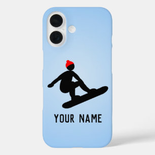 Catching Air - Snowboarder in Cool Pose, your text iPhone 16 Case