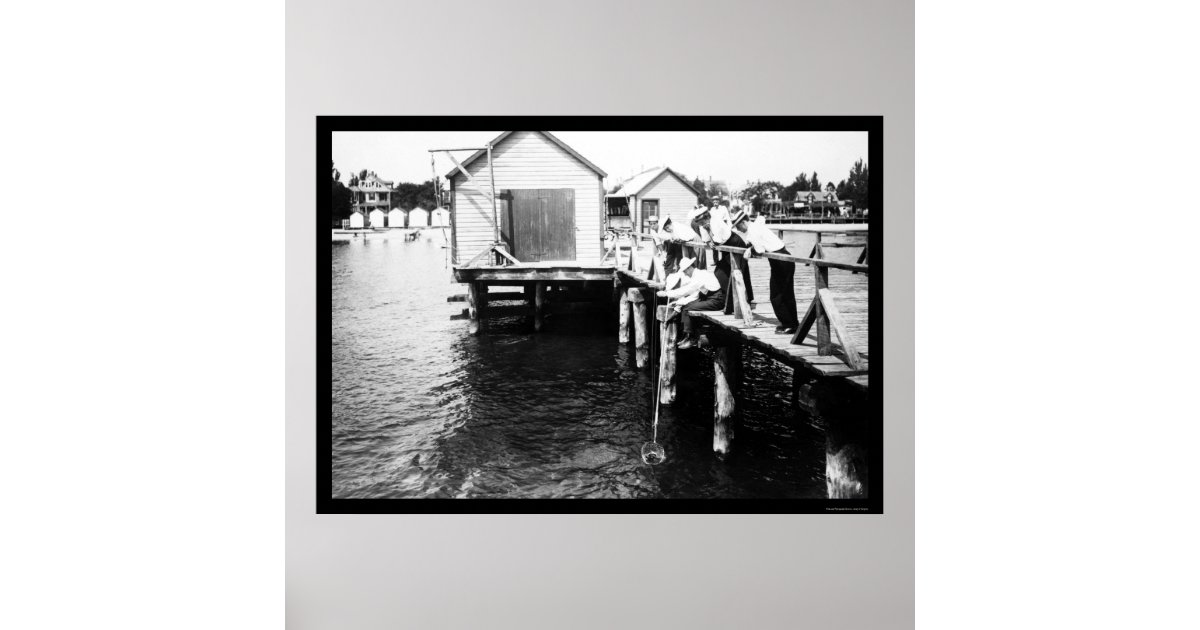 Catching Crabs at Colonial Beach, VA 1914 Poster Zazzle