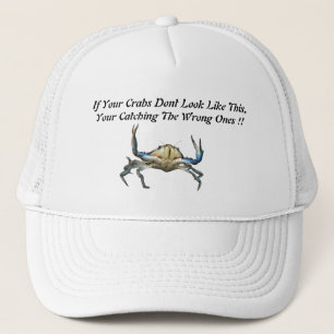 Catching Crabs, Funny White Truckers Cap. Trucker Hat