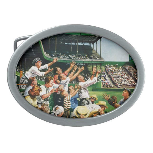 Catching Home Run Ball Belt Buckle (Front)