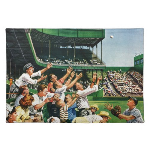 Catching Home Run Ball Cloth Placemat