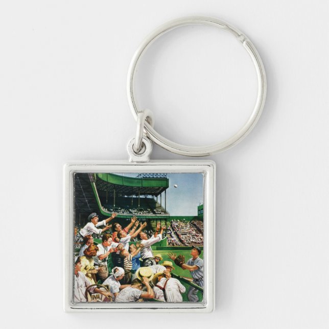 Catching Home Run Ball Keychain (Front)